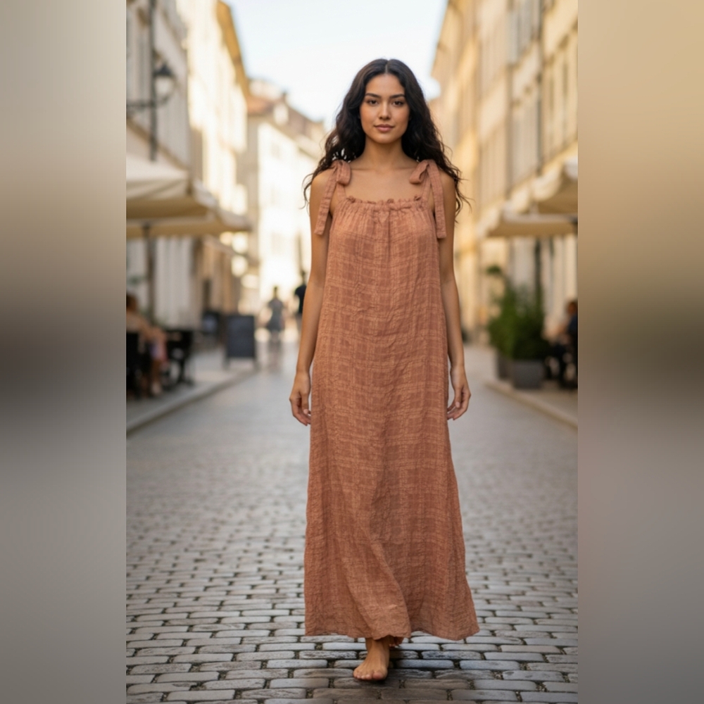 By Together Boho Peach Maxi Dress